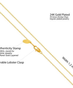 Gold Plated 1.2mm Cable Link Chain Necklace