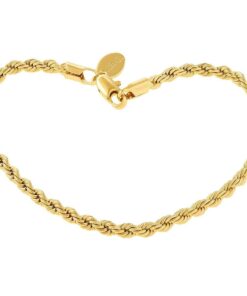 Gold Plated 3mm Rope Chain Anklet