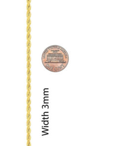 Gold Plated 3mm Rope Chain Anklet