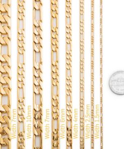 Gold Plated 7mm Figaro Chain.
