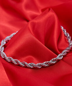 Gold Plated 8mm Rope Chain Necklace Stainless Steel