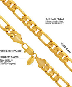 gold plated 9mm Figaro Chain