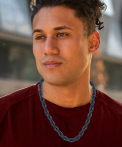 Gold Plated 9mm Rope Chain Necklace Gunmetal