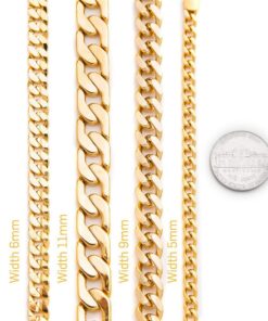 Gold Plated 9mm Cuban Link Chain (Round)