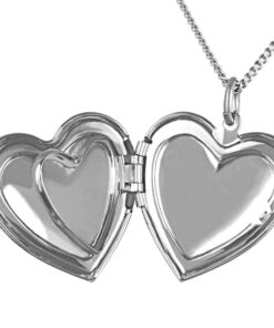 White Gold Plated Antique Heart Locket Necklace