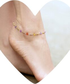 Gold Plated Cute Colorful Beads Anklet