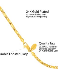Gold Plated Diamond Cut Star Link Anklet