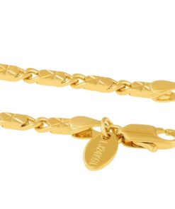 Gold Plated Diamond Cut Star Link Anklet