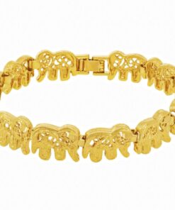 Gold Plated Elephant Link Bracelet