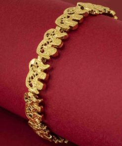 Gold Plated Elephant Link Bracelet