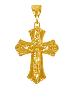 Gold Plated Extra Large Filigree Crucifix