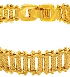 Gold Plated 10mm Riccio Bar Bracelet
