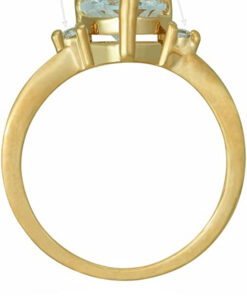 Gold Plated 3-Stone Cubic Zirconia Heart Ring