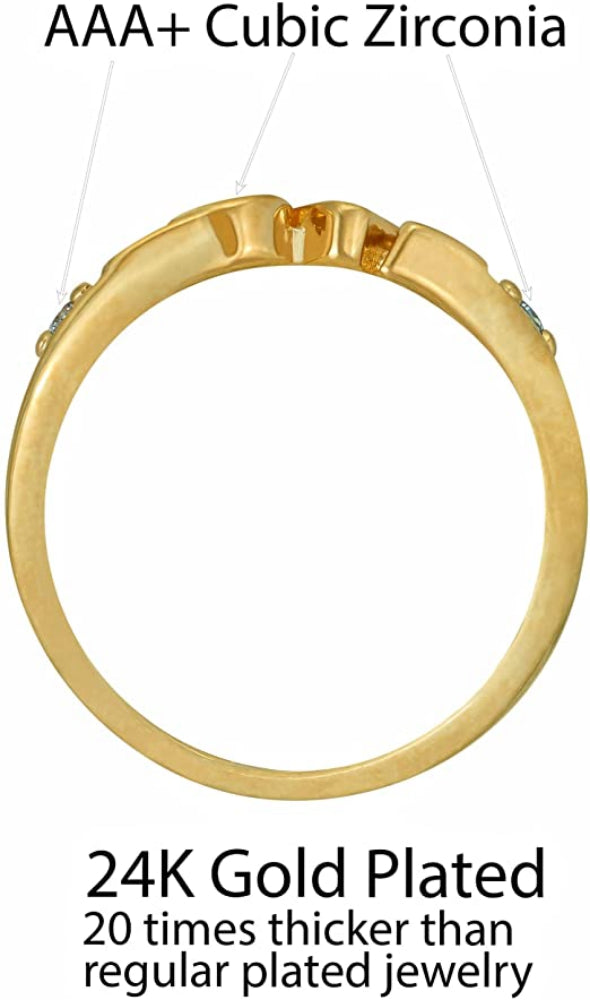 Gold Plated Cubic Zirconia LOVE Ring