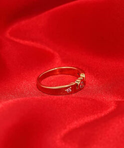 Gold Plated Cubic Zirconia LOVE Ring