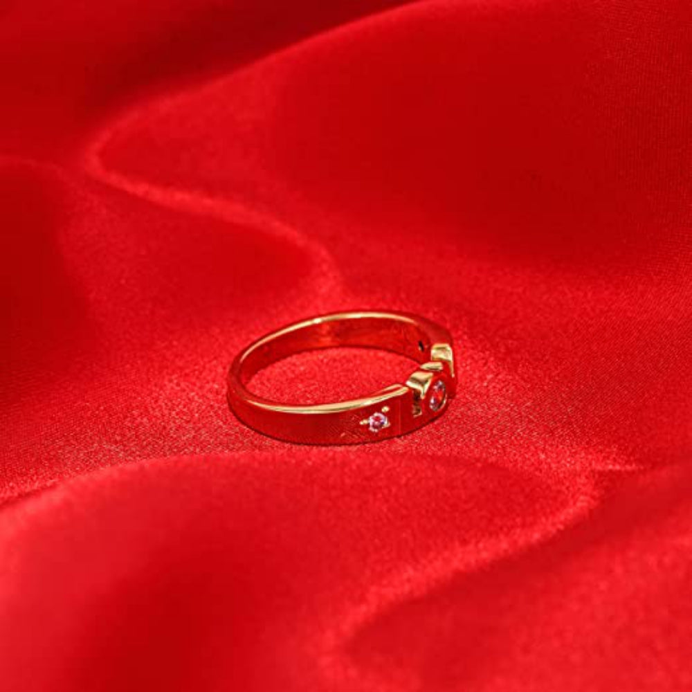 Gold Plated Cubic Zirconia LOVE Ring