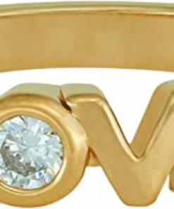 Gold Plated Cubic Zirconia LOVE Ring