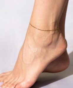 Gold Plated 1.4mm Flat Mariner Link Anklet