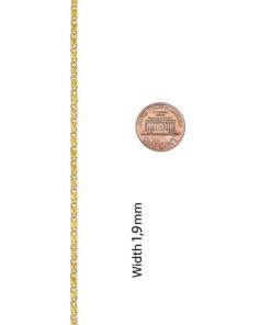 Gold plated 1.9mm Scroll Link Chain