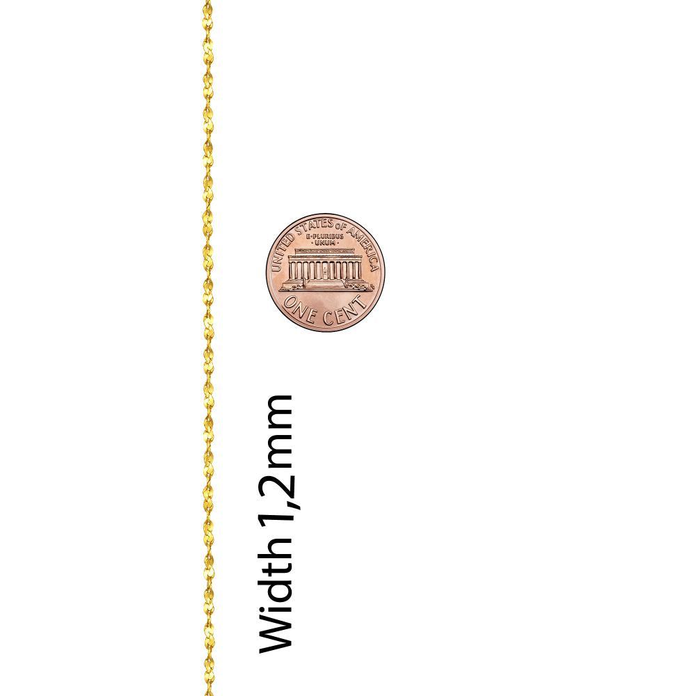 1.2mm Twisted Nugget Pendant Necklace