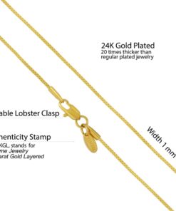 Gold plated 1mm Box Chain Necklace