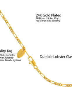 Gold Plated 2.5mm Figaro Chain Anklet