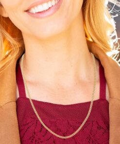 Gold Plated Necklace 2.2mm Curb Link Chain