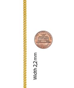 Gold Plated Necklace 2.2mm Curb Link Chain