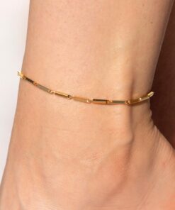 Gold Plated 2.5mm Bar Link Chain Anklet