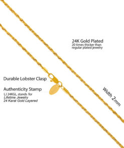 Gold Plated 2mm Twister Weave Chain