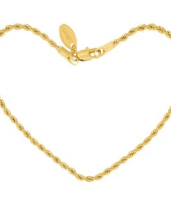 Gold Plated 2mm Anklet Rope Chain