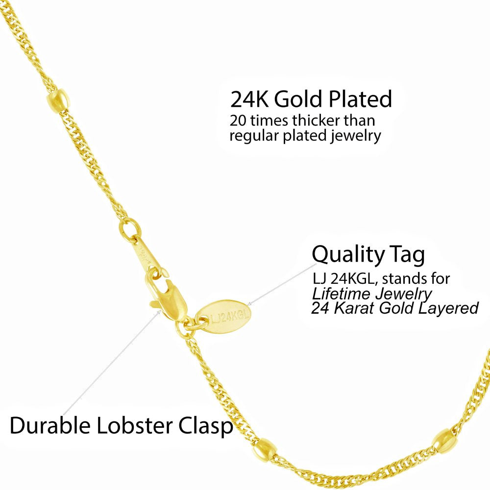 Gold Plated 2mm Whisper Chain with Ball Anklet