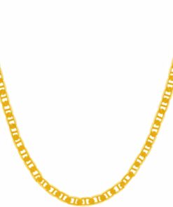 Gold Plated 3.5mm Flat Mariner Chain Necklace