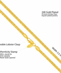 Gold Plated 3.5mm Franco Chain Necklace