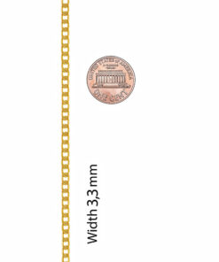 Gold Plated Necklace 3mm Flat Cuban Link Chain