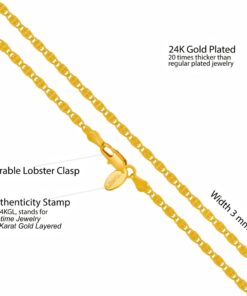 Gold Plated 3mm Scroll Chain Necklace