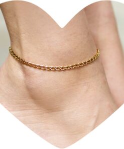 Gold Plated 3mm Mariner Link Chain Anklet
