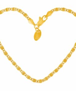 Gold Plated 3mm Diamond Cut Scroll Anklet