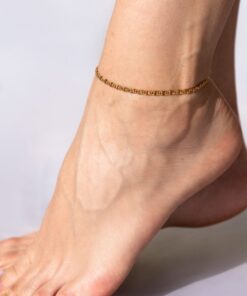 Gold Plated 3mm Diamond Cut Scroll Anklet