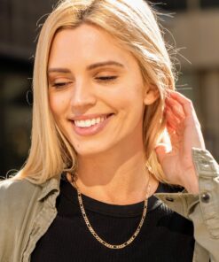 Gold Plated 4.5mm Figaro Chain Necklace