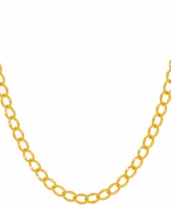 Gold Plated 4mm Diamond Cut Curb Link Chain Necklace