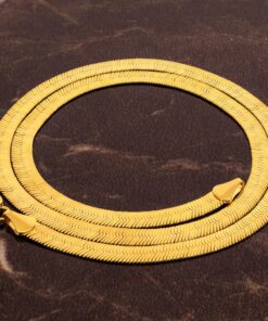 Gold Plated 5mm Herringbone Chain Necklace