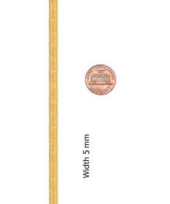 Gold Plated 5mm Herringbone Chain Necklace