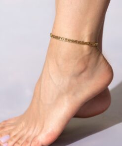 Gold Plated 5mm Crushed Mariner Anklet