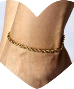 Gold Plated 5mm Rope Chain Anklet