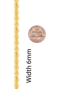 Gold Plated 6mm Rope Chain