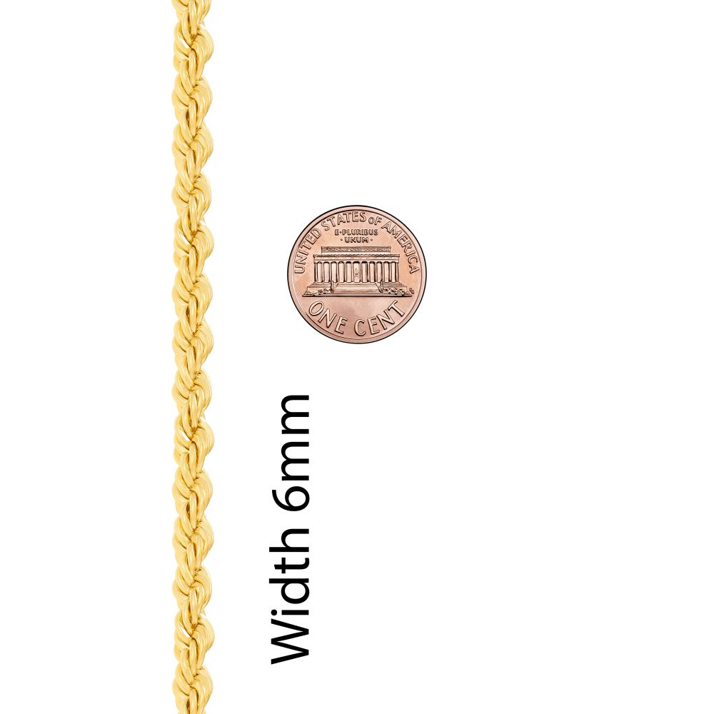 Gold Plated 6mm Rope Chain