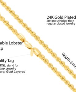 Gold Plated 6mm Rope Chain