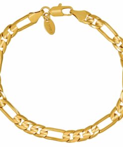 Gold Plated 7mm Figaro Bracelet