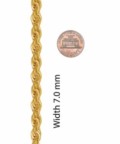 Gold Plated 7mm Rope Bracelet